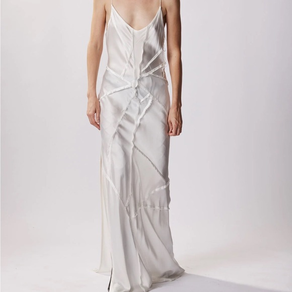 KES Dresses & Skirts - KES Elongated Recycled Slip Dress With Slit- Quartz